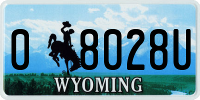 WY license plate 08028U