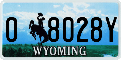 WY license plate 08028Y