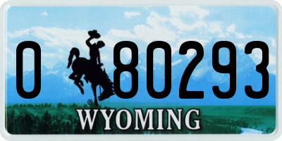 WY license plate 080293