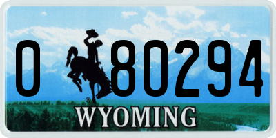 WY license plate 080294