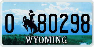 WY license plate 080298