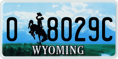 WY license plate 08029C