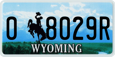 WY license plate 08029R