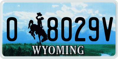 WY license plate 08029V