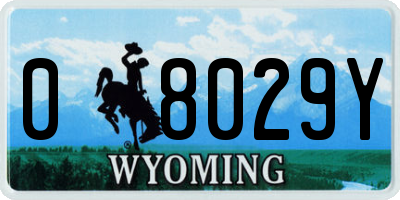 WY license plate 08029Y