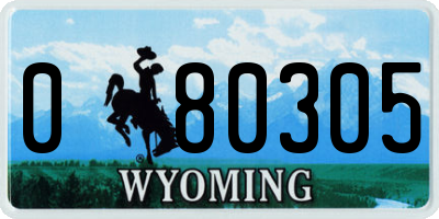 WY license plate 080305