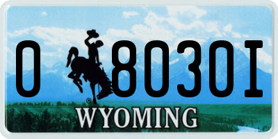 WY license plate 08030I