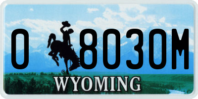 WY license plate 08030M