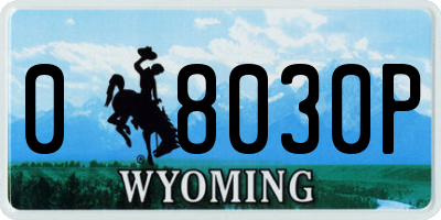 WY license plate 08030P