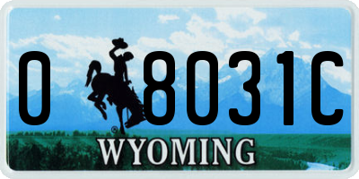 WY license plate 08031C