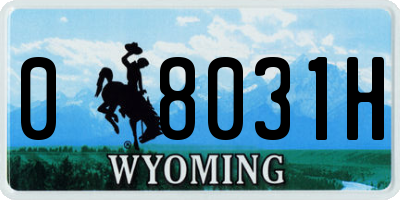 WY license plate 08031H