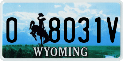 WY license plate 08031V