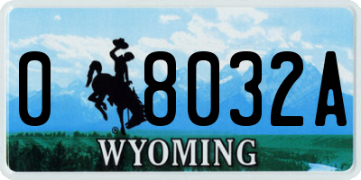 WY license plate 08032A