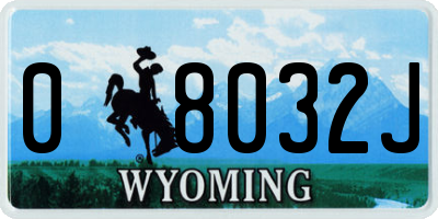 WY license plate 08032J