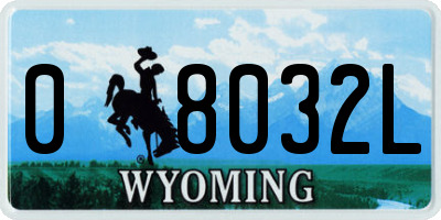 WY license plate 08032L