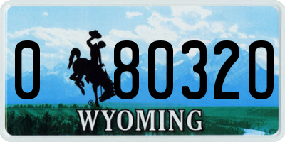 WY license plate 08032O