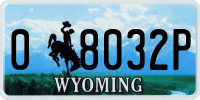 WY license plate 08032P