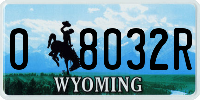 WY license plate 08032R