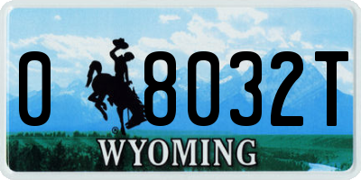 WY license plate 08032T