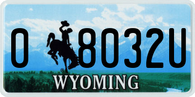 WY license plate 08032U