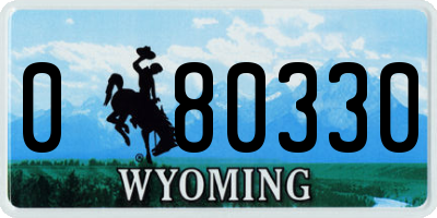 WY license plate 080330