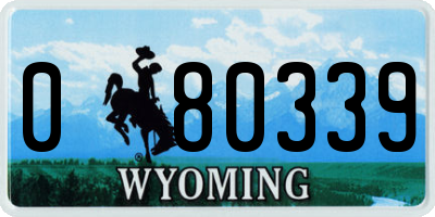 WY license plate 080339