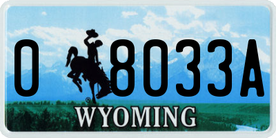 WY license plate 08033A