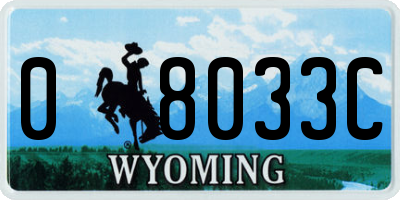 WY license plate 08033C