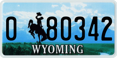 WY license plate 080342