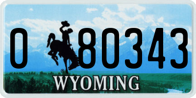 WY license plate 080343