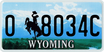 WY license plate 08034C