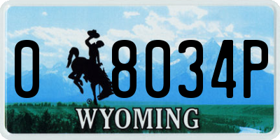WY license plate 08034P