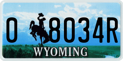 WY license plate 08034R