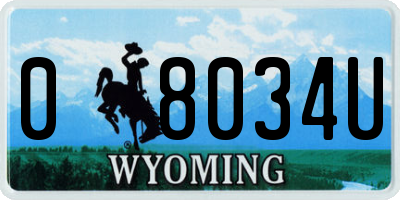 WY license plate 08034U