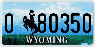 WY license plate 080350