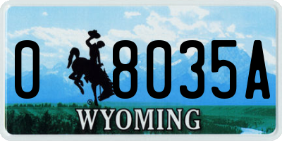 WY license plate 08035A