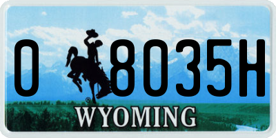 WY license plate 08035H