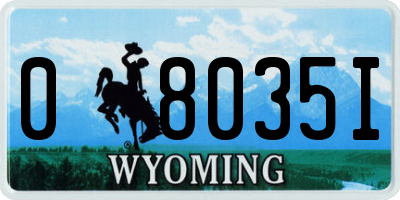 WY license plate 08035I