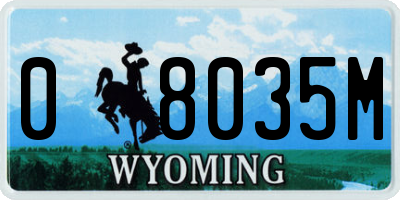 WY license plate 08035M