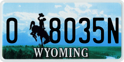 WY license plate 08035N