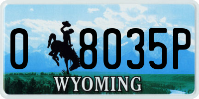 WY license plate 08035P