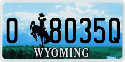 WY license plate 08035Q