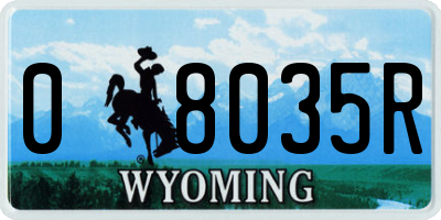 WY license plate 08035R