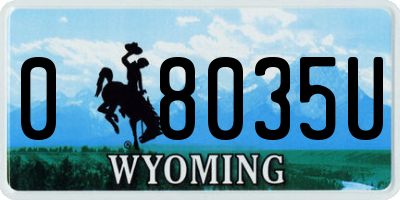 WY license plate 08035U