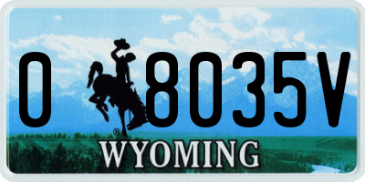 WY license plate 08035V