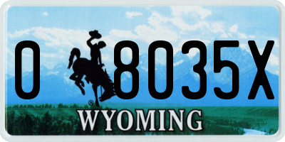 WY license plate 08035X