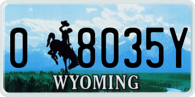 WY license plate 08035Y