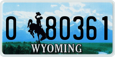 WY license plate 080361