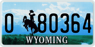 WY license plate 080364