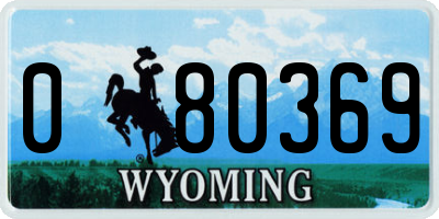 WY license plate 080369